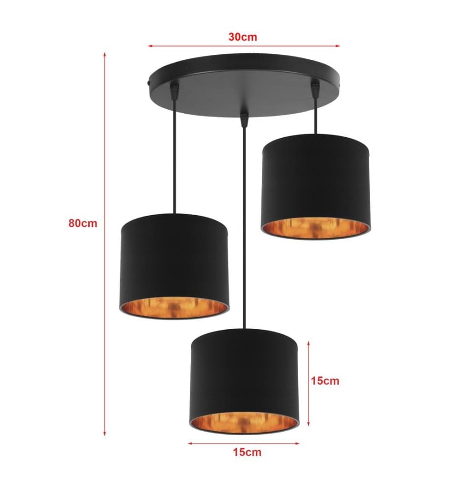 Suspension Scarborough 3-fla mm noir