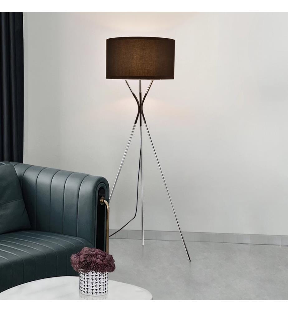 Stehleuchte Stehlampe Athlone Silber Schwarz