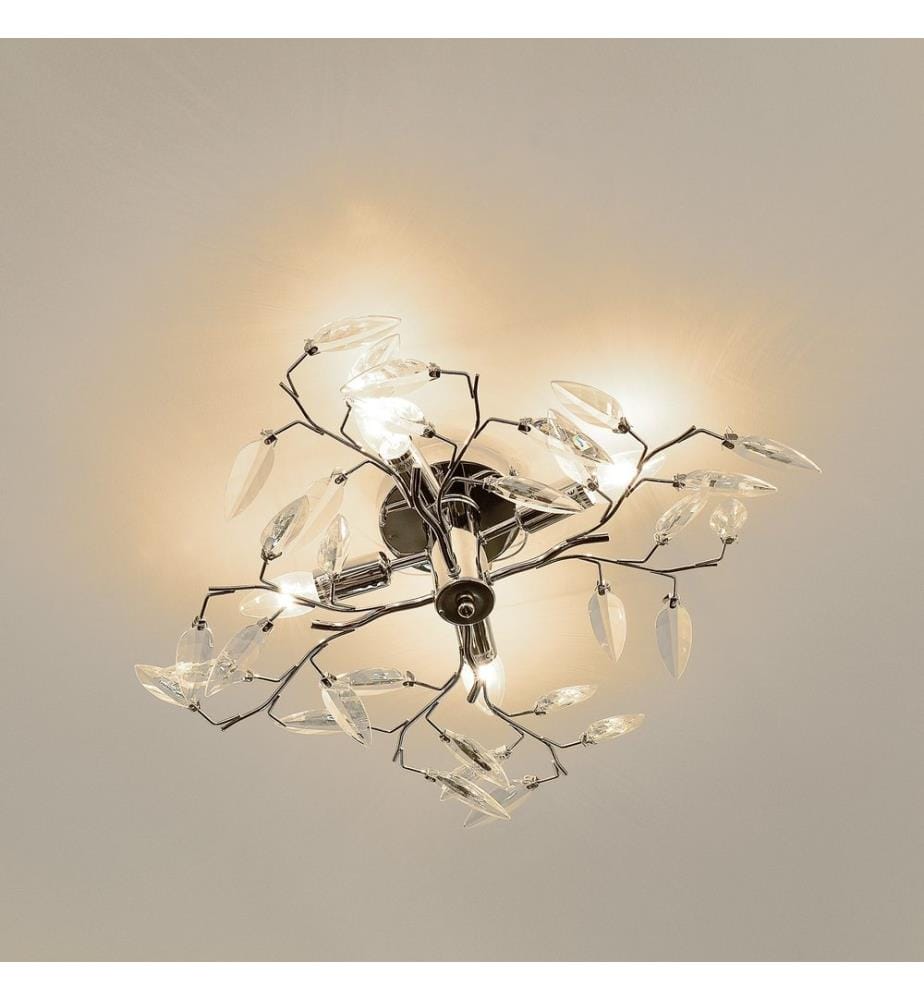 Lampe de plafond Plafonnier Kira 4x E14 Ø 47.5x15 cm Chrome