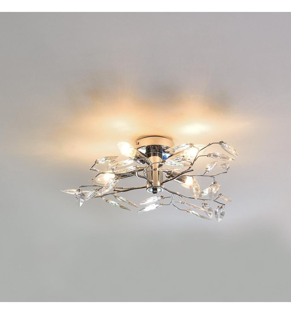 Lampe de plafond Plafonnier Kira 4x E14 Ø 47.5x15 cm Chrome
