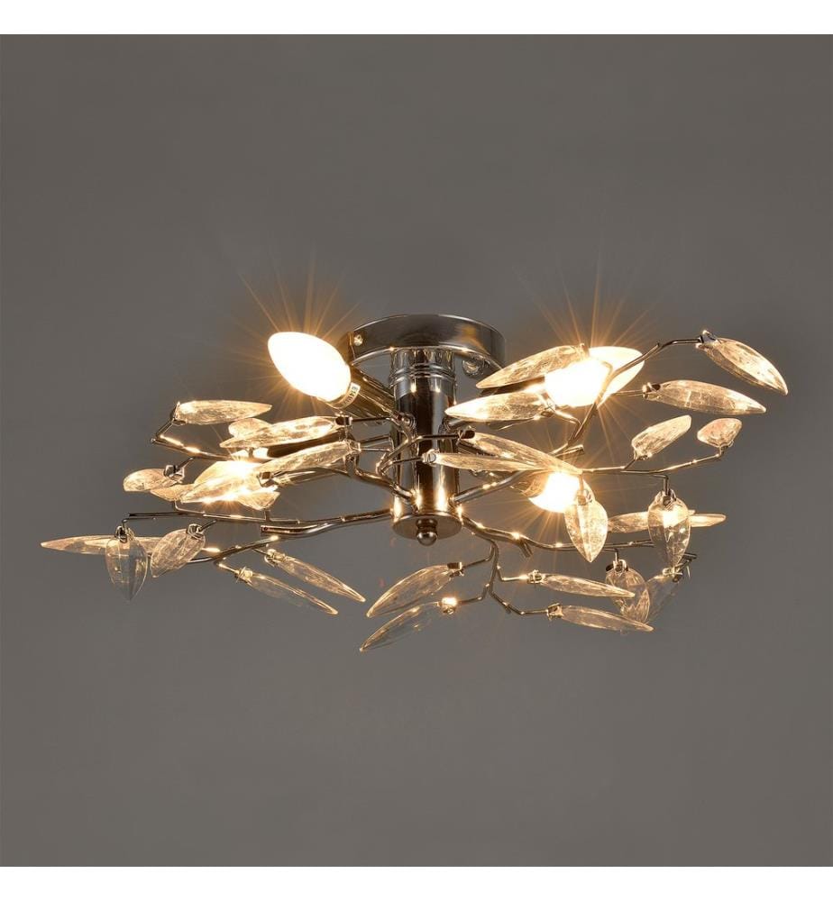 Lampe de plafond Plafonnier Kira 4x E14 Ø 47.5x15 cm Chrome