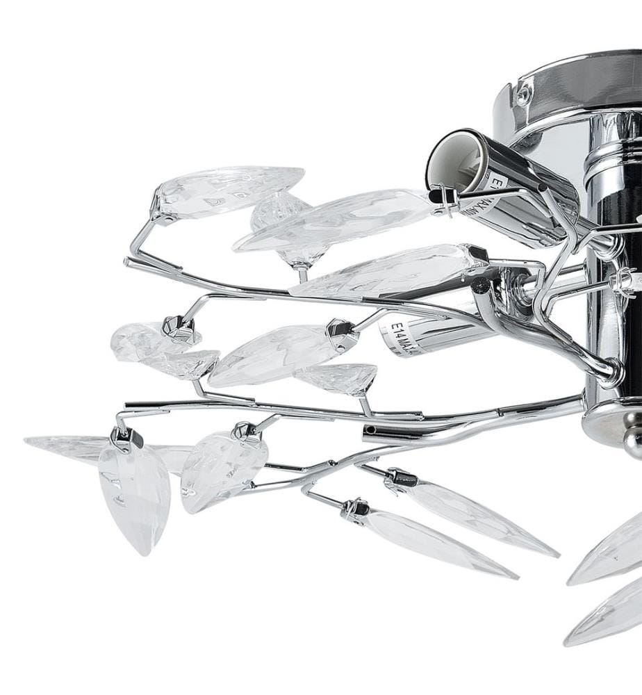 Lampe de plafond Plafonnier Kira 4x E14 Ø 47.5x15 cm Chrome
