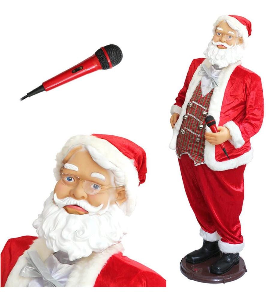 Père Noël karaoké 150 cm chantant et dansant