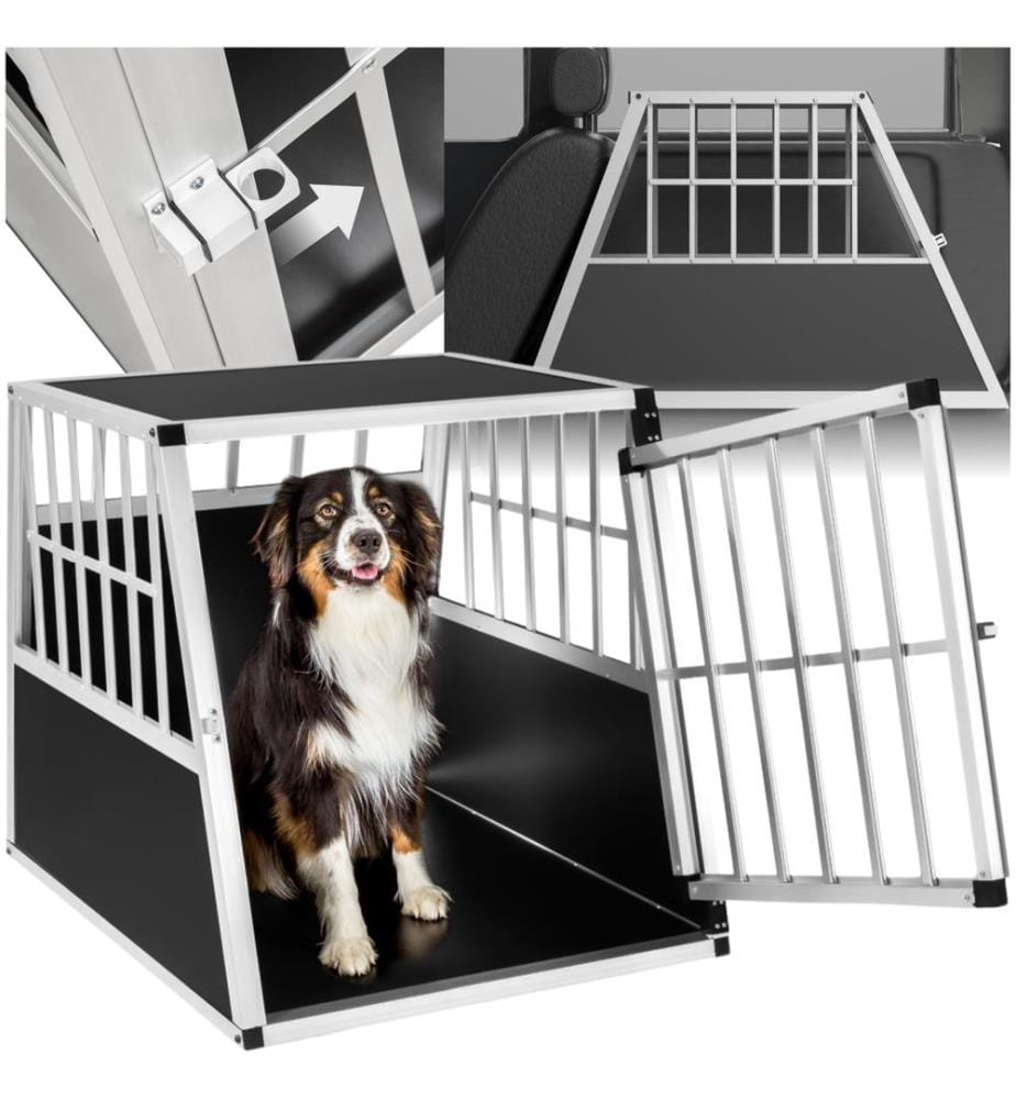 Box da trasporto per cani Schnubi con parete inclinata - nero