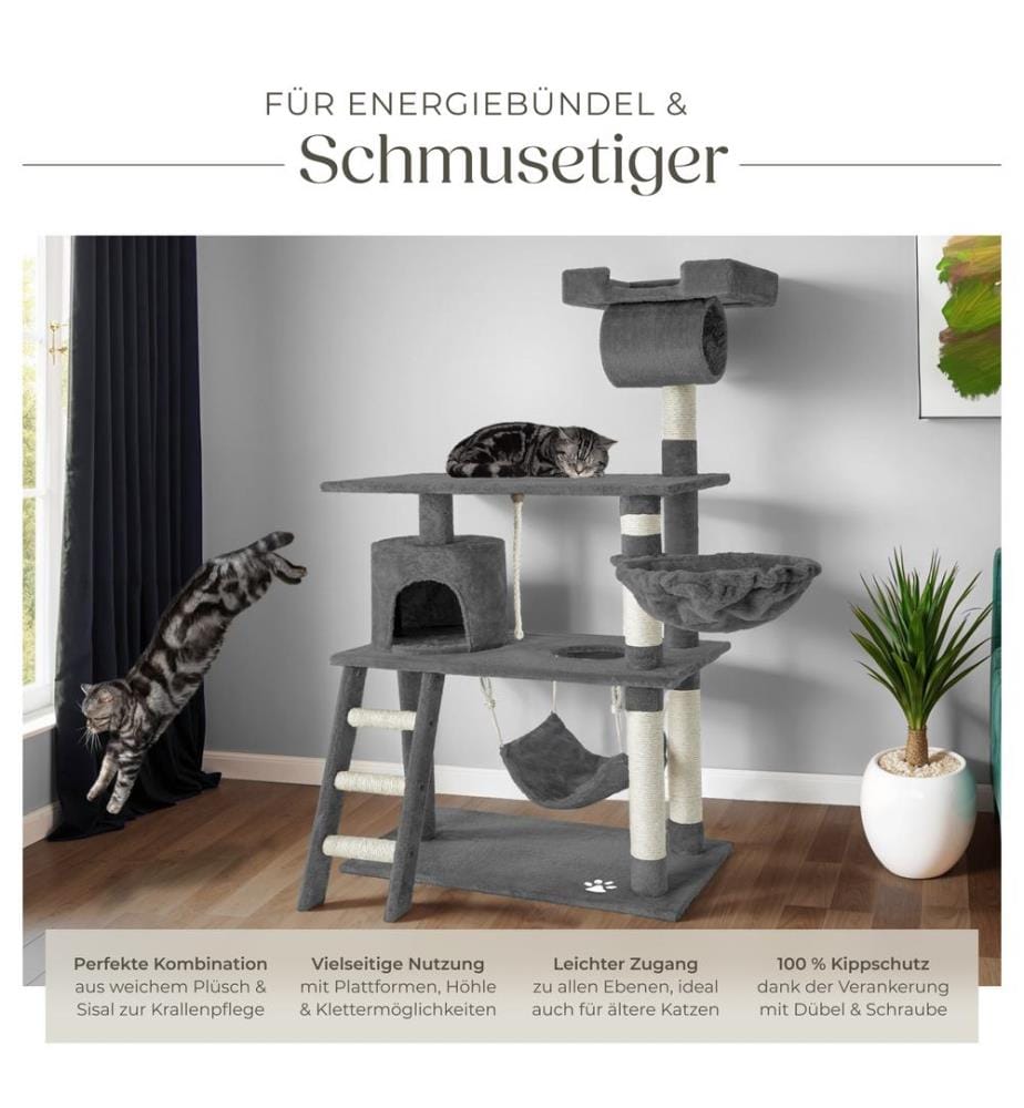 Kratzbaum Marcel 141 cm - grau