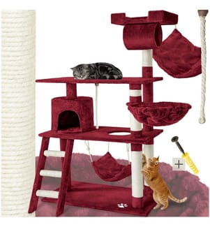 Cat Tree Marcel - 141 cm, sisal cat scratching post - burgundy