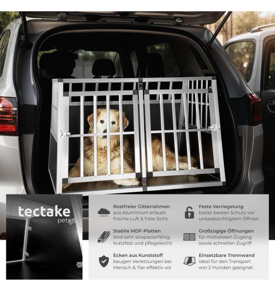 Box doppio da trasporto per cani - con divisorio