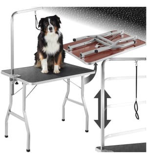 Table de toilettage avec potence - noirgris