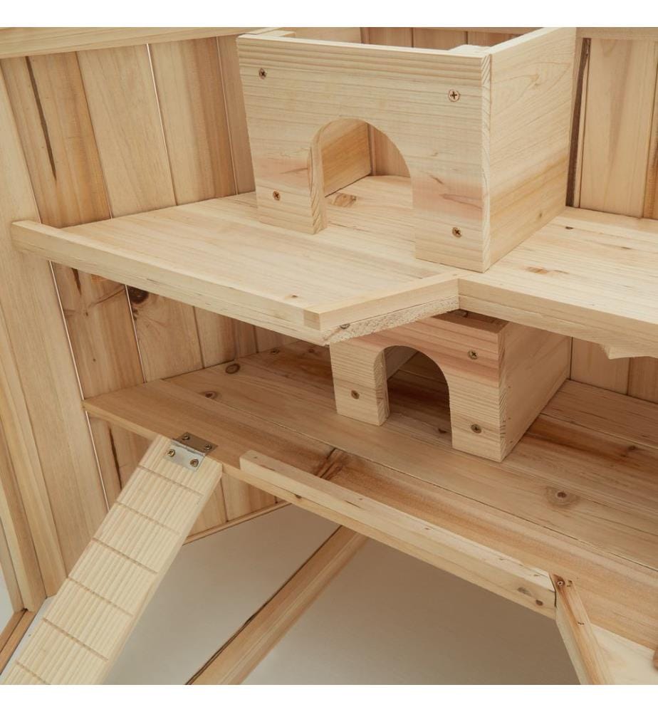 Gabbietta per criceti in legno 115x60x58 cm - marrone