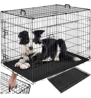 Cage pour chien Luna, pliable, avec 2 portes - 108 x 71 x 76 cm