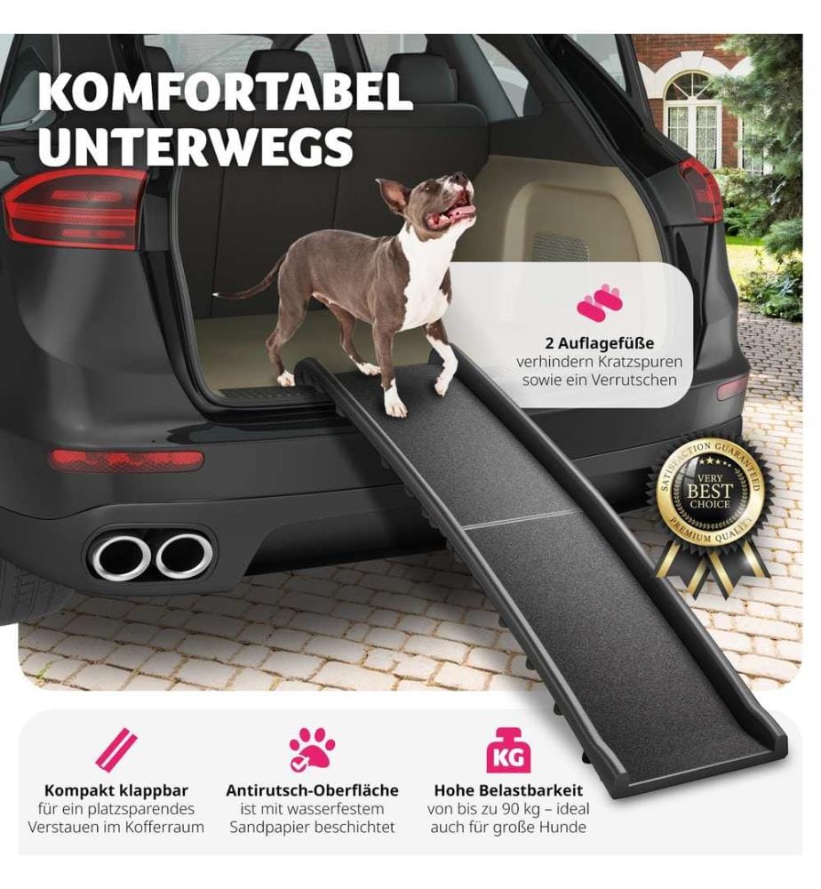 Rampe pour chien Paw Step Auto, pliable et antidérapante, jusqu'à 90kg - noir