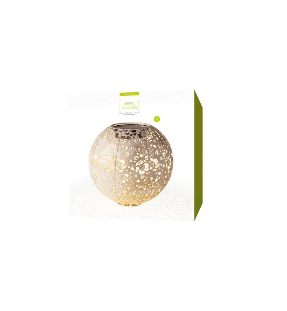 STT Laterne Solar Antic Ball Flower, Ø 30 cm, Crème