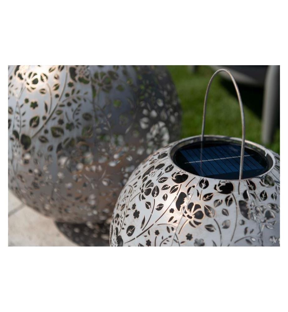 STT Laterne Solar Antic Ball Flower, Ø 30 cm, Crème