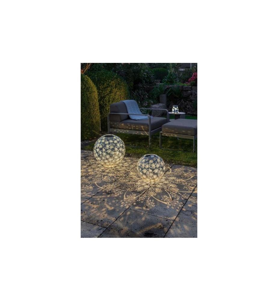 STT Windlicht Solar Antic Ball Dandelion, Ø 30 cm, Hellblau