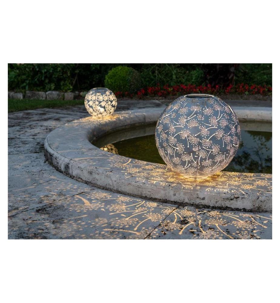 STT Windlicht Solar Antic Ball Dandelion, Ø 30 cm, Hellblau