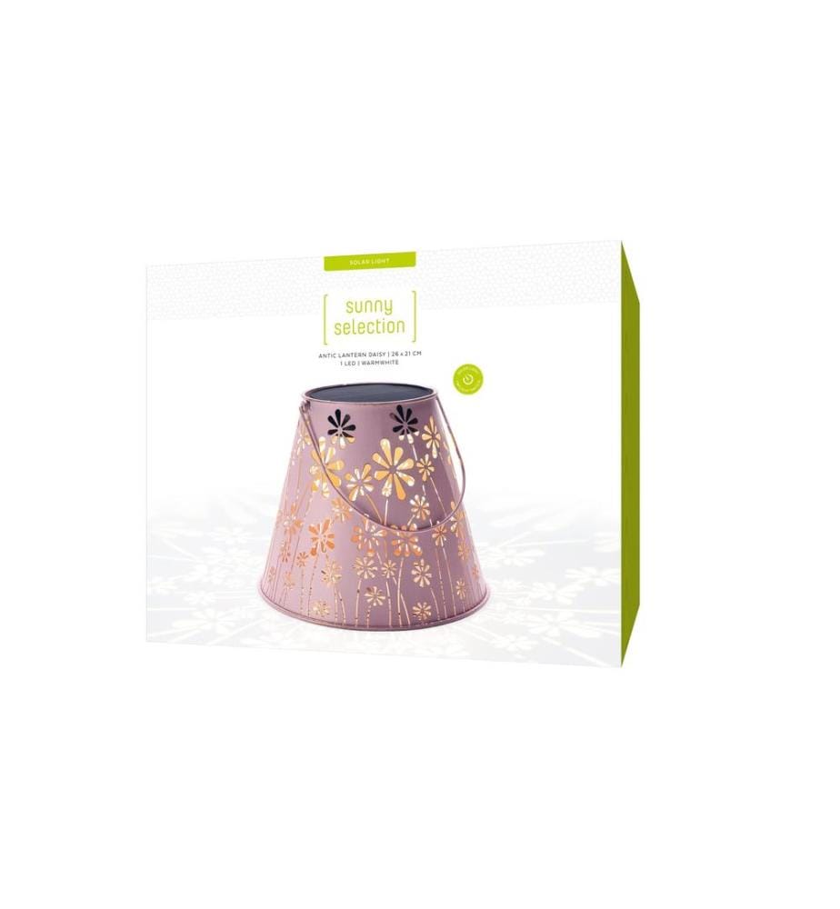 STT Laterne Solar Antic Daisy, Ø 26 x 21 cm, Altrosa