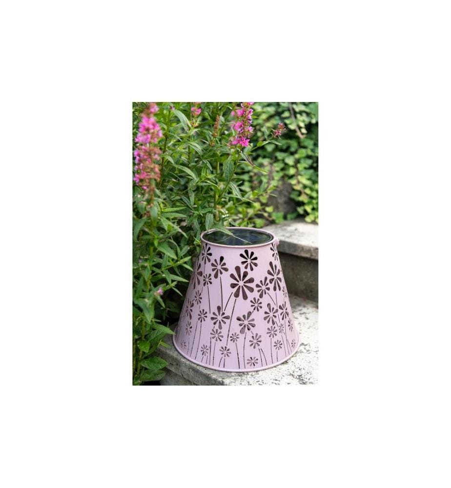 STT Laterne Solar Antic Daisy, Ø 26 x 21 cm, Altrosa