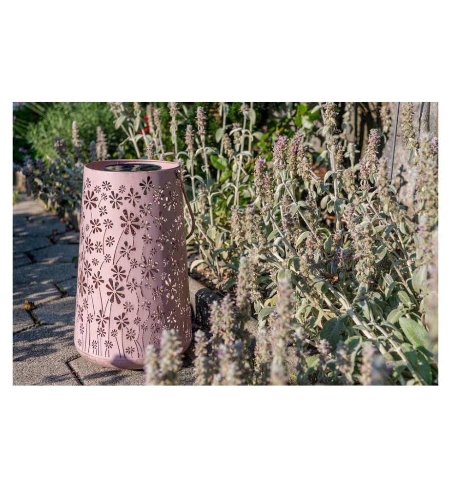 STT Laterne Solar Antic Daisy, Ø 20 x 32.5 cm, Altrosa