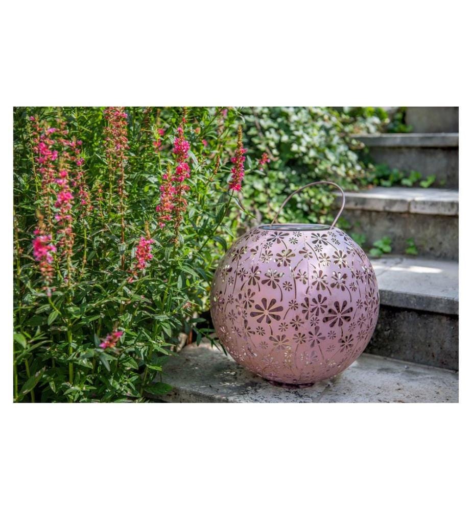 STT Laterne Solar Antic Ball Daisy, Ø 30 cm, Altrosa