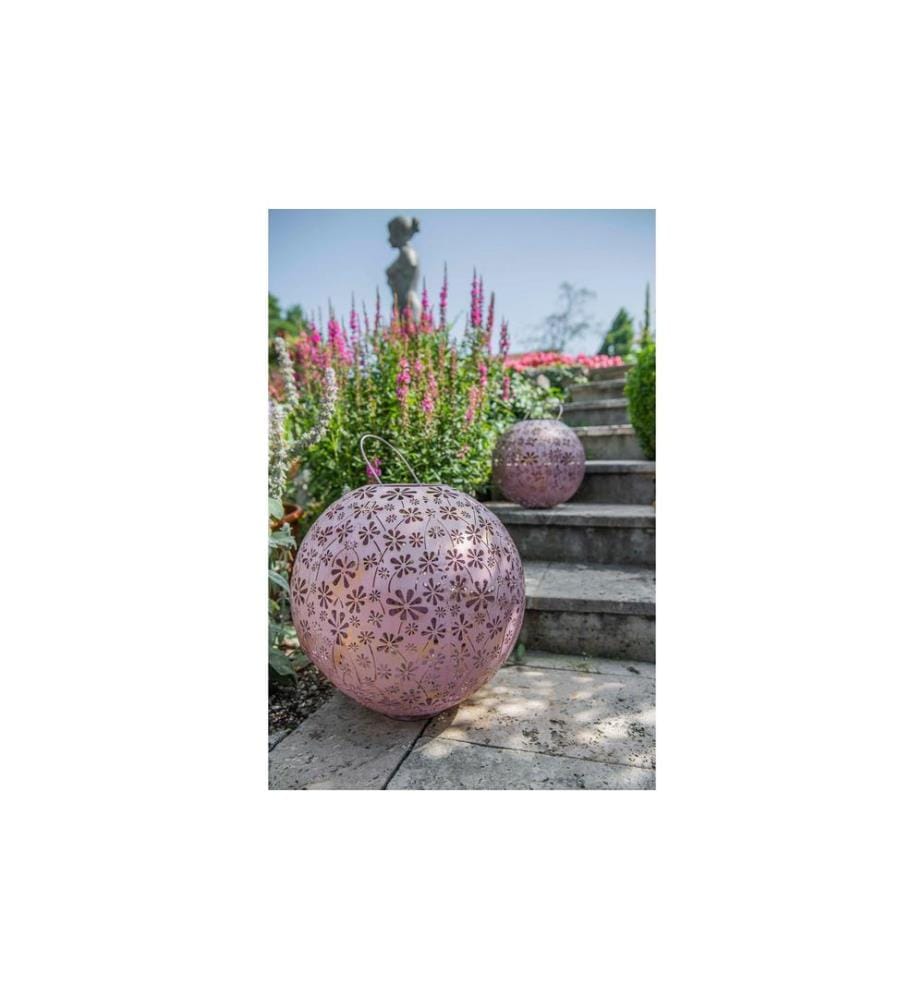 STT Laterne Solar Antic Ball Daisy, Ø 30 cm, Altrosa