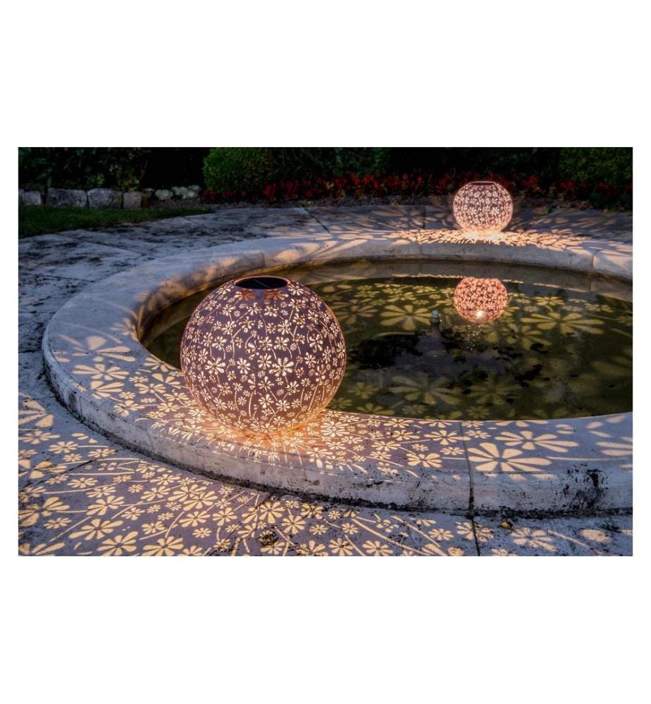 STT Laterne Solar Antic Ball Daisy, Ø 40 cm, Altrosa