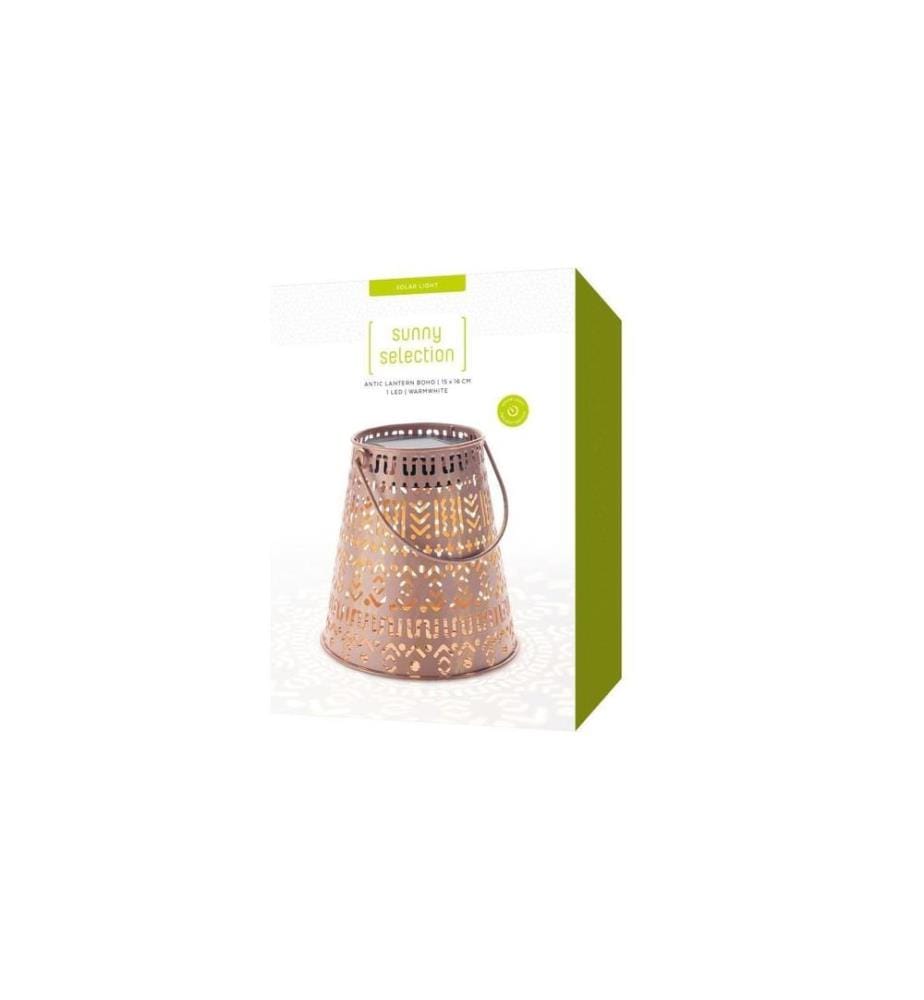 STT Lanterne Solar Antic Boho, Ø 15 x 16 cm, Brun