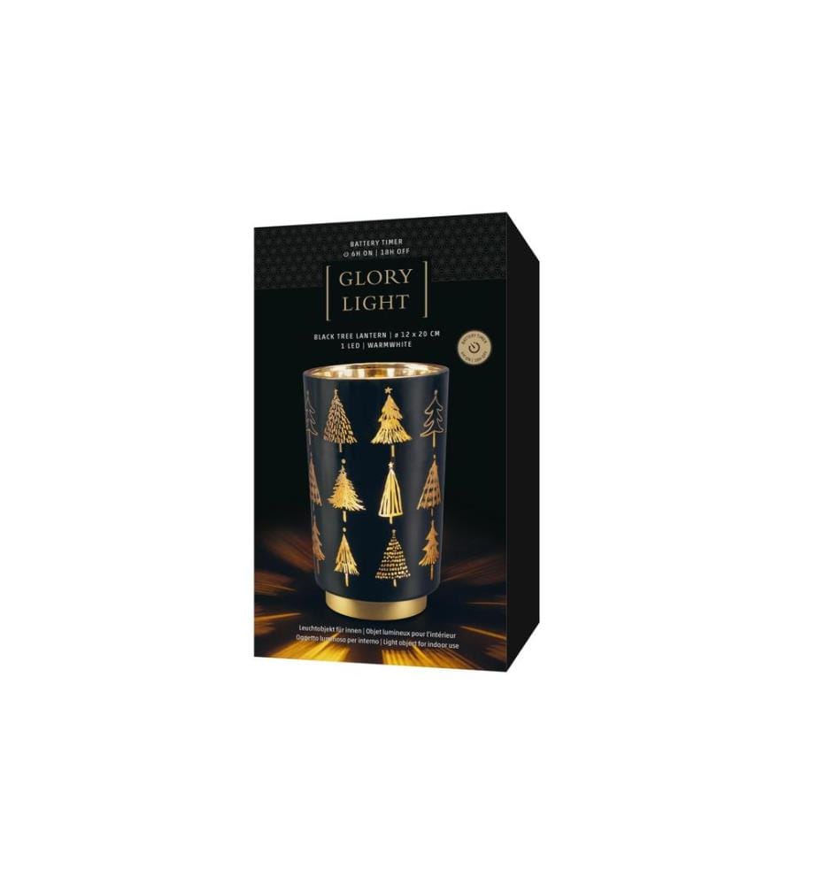 STT Lanterne, arbre, M, 20 cm, noir