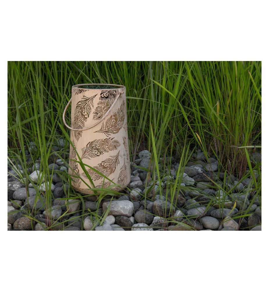 STT Laterne Solar Antic Feather, Ø 20 cm, Sand