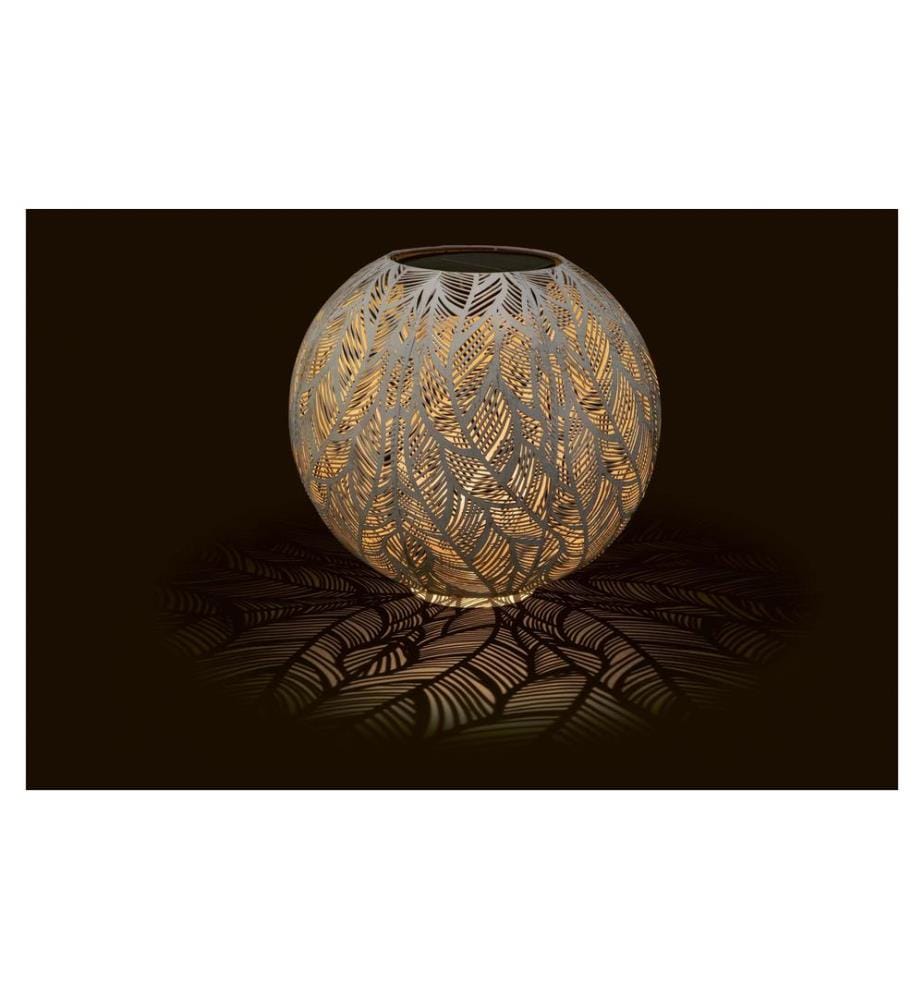 STT Windlicht Solar Antic Ball Julia, Ø 30 cm, Alt Weiss