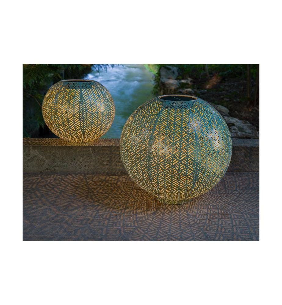 STT Windlicht Solar Antic Ball Sofia, Ø 40 cm, Aqua