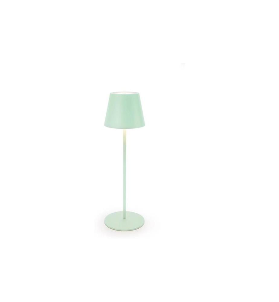 STT Lampe de table Motion USB Luna, 23 LEDs, Ø 12 x 38 cm, bleu glacier