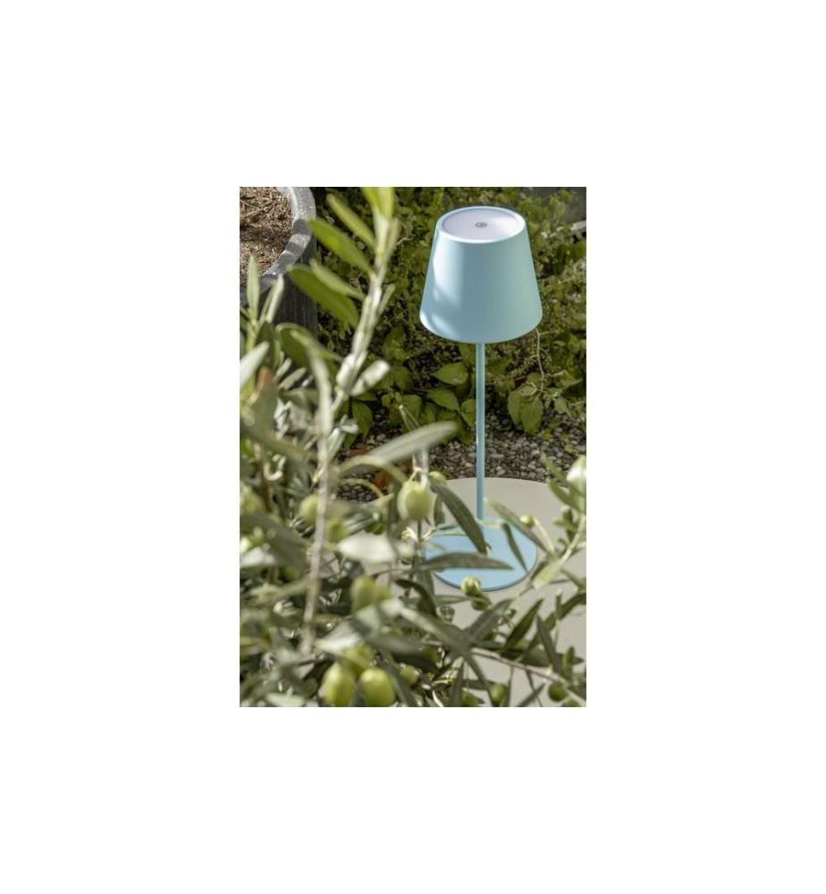 STT Lampe de table Motion USB Luna, 23 LEDs, Ø 12 x 38 cm, bleu glacier