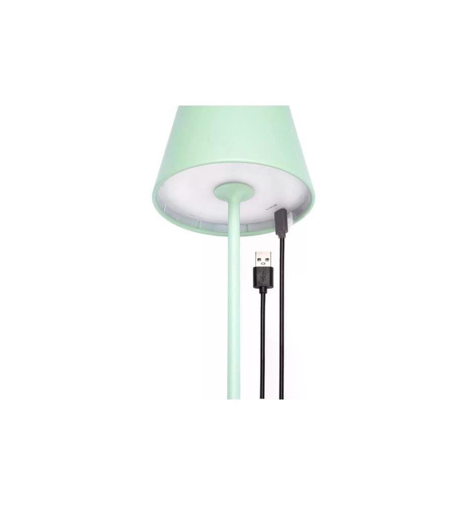 STT Lampe de table Motion USB Luna, 23 LEDs, Ø 12 x 38 cm, bleu glacier