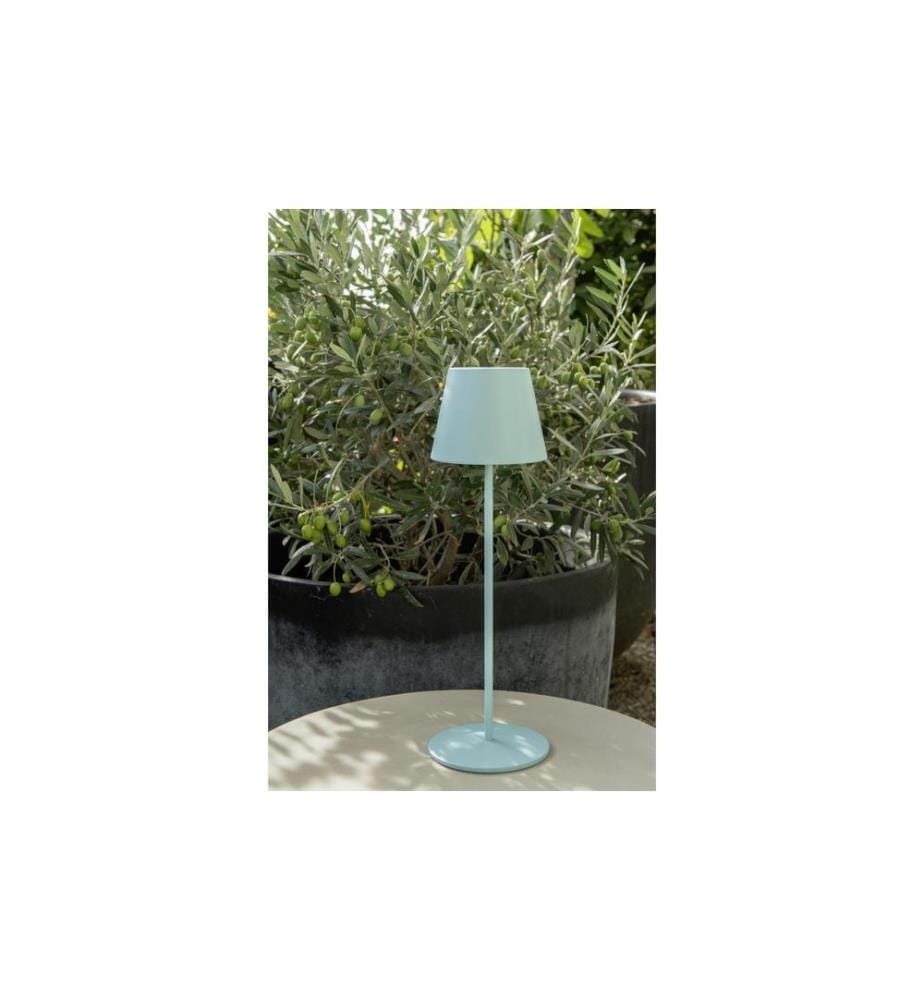 STT Lampe de table Motion USB Luna, 23 LEDs, Ø 12 x 38 cm, bleu glacier