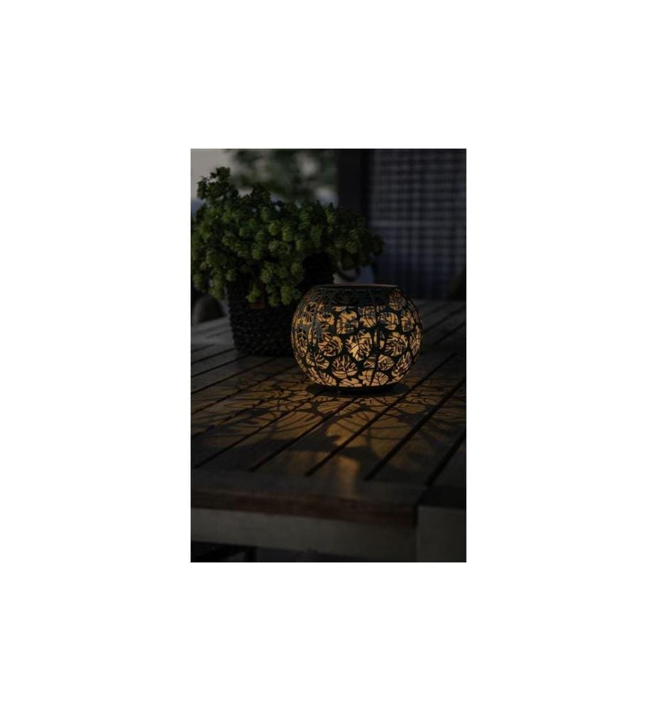 STT Windlicht Solar Antic Globe Monstera Ø 22 cm, Dunkelgrün
