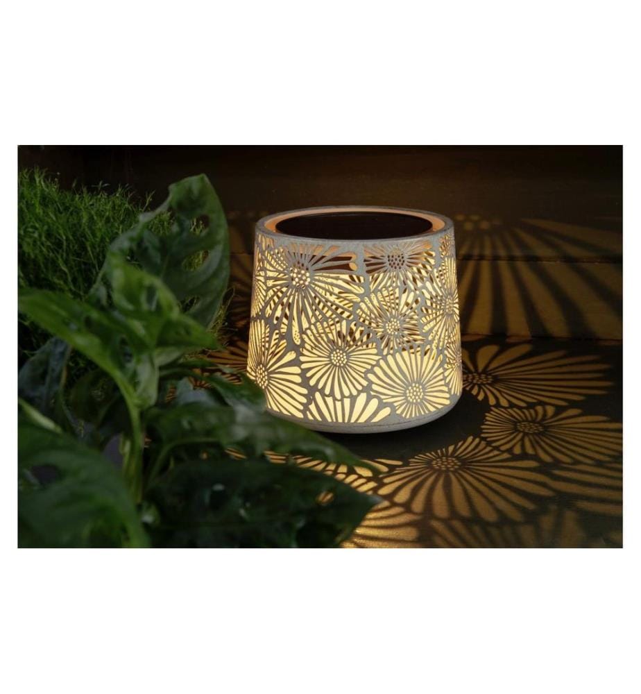 STT Laterne Solar Antic Mini Blossom Weiss, 18 cm