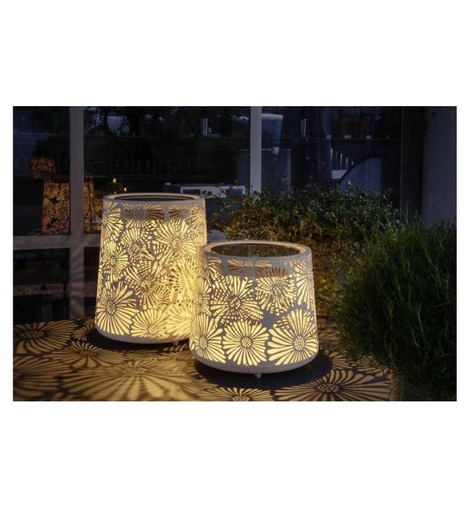 STT Laterne Solar Antic Mini Blossom Weiss, 18 cm