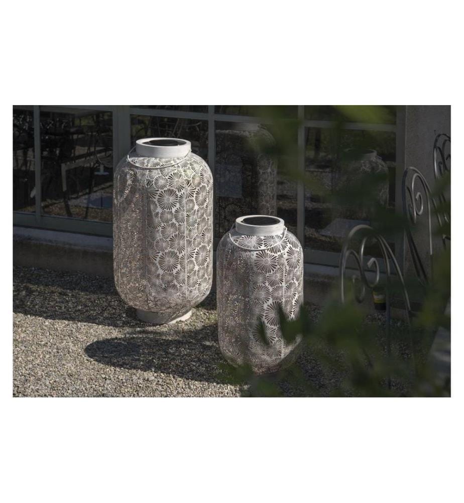 STT Laterne Solar Antic Grand Blossom Weiss, 58 cm
