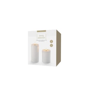 STT Set de bougies LED 2 pièces Blanc, 10 et 15 cm