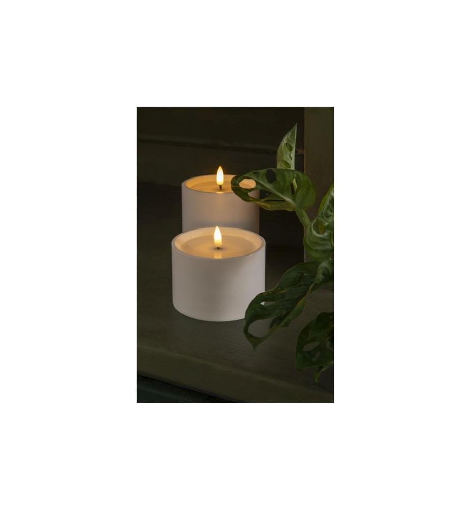 STT Set de bougies LED 2 pièces Blanc. 10 cm
