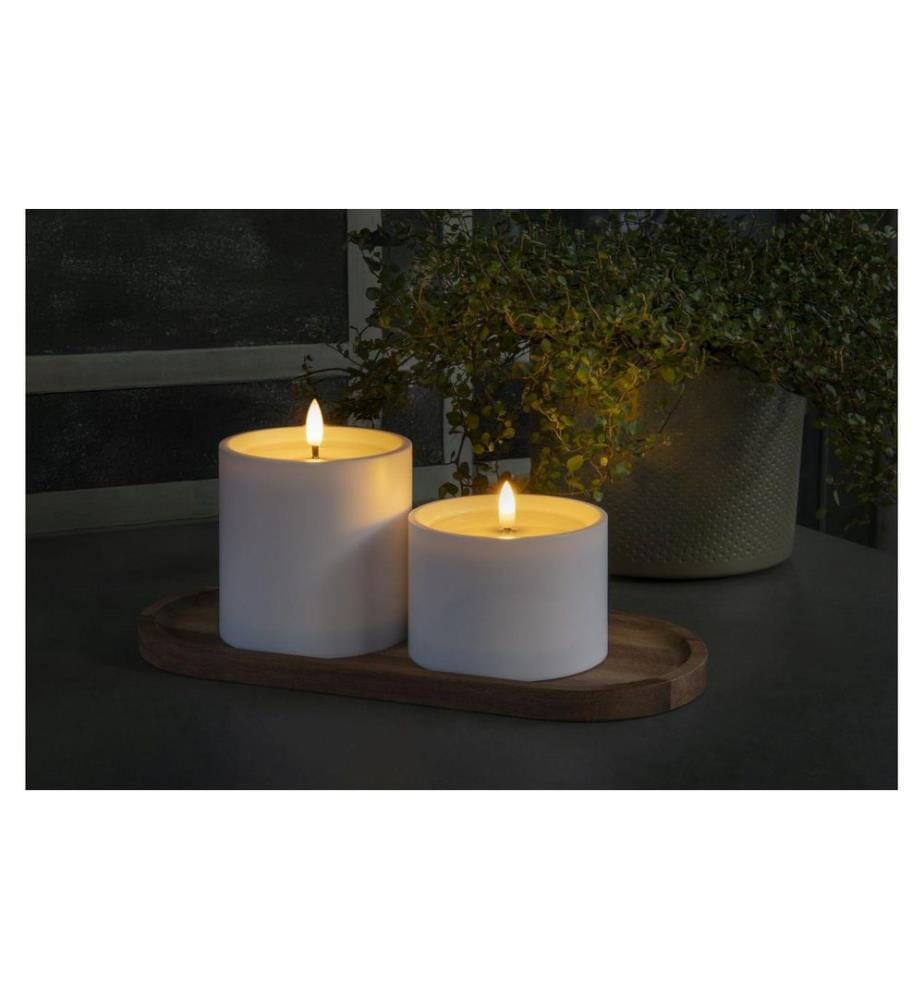 STT Set de bougies LED 2 pièces Blanc. 10 cm