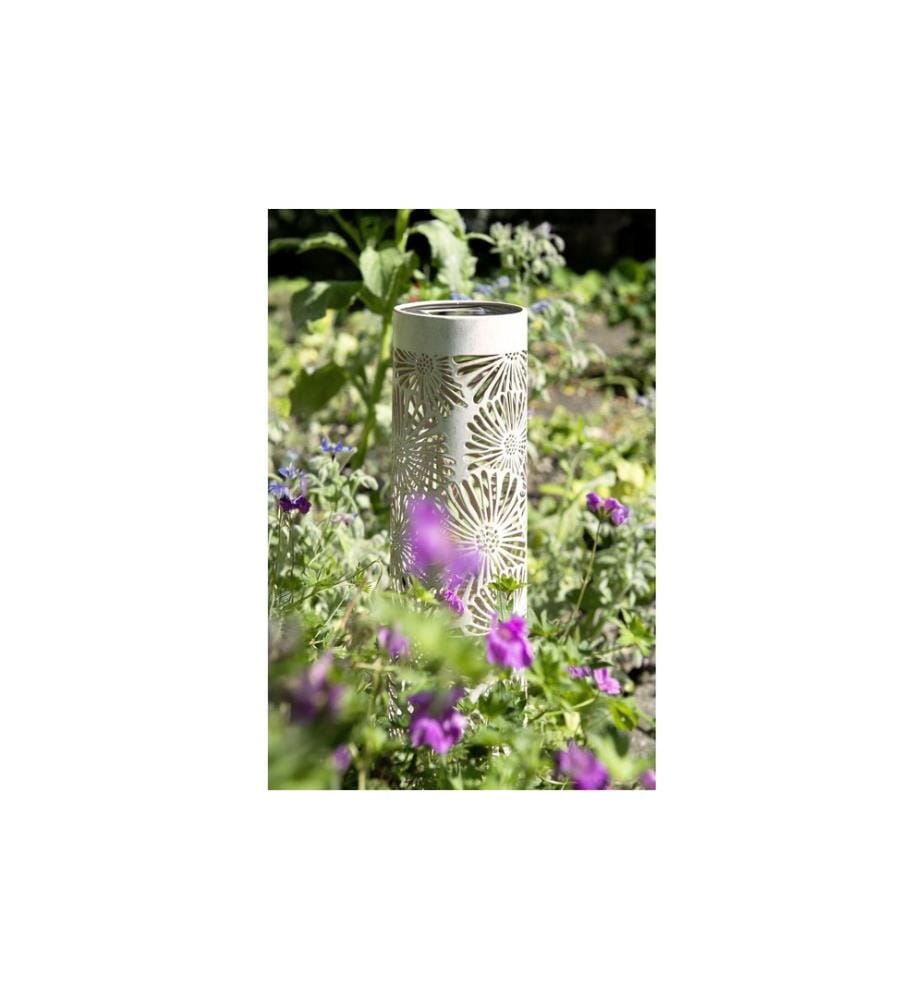 STT Laterne Antic Pillar Blossom Weiss, 38 cm