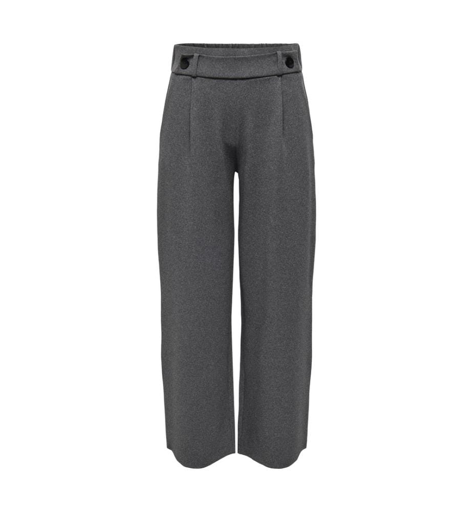 Hose - Mittelgrau Melange Schwarze Knöpfe