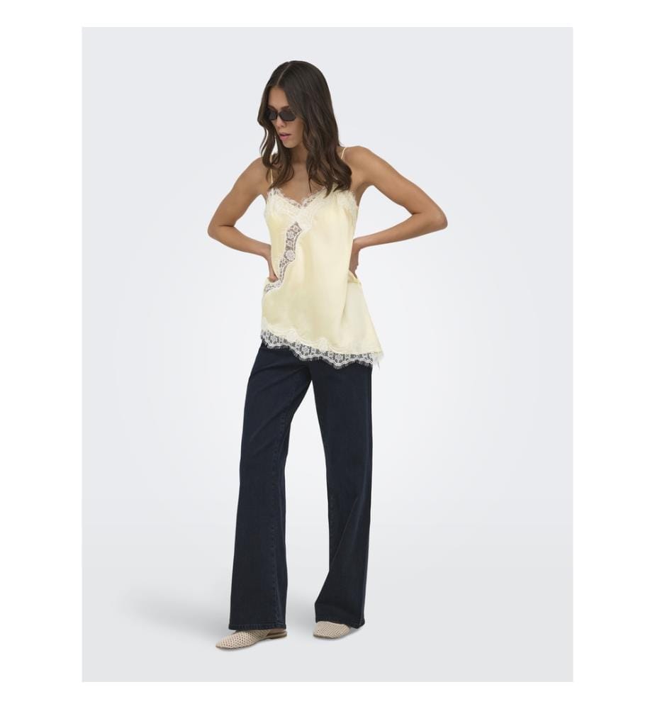 Top - Doppio pizzo bianco crema