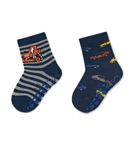 STERNTALER - Chaussettes antidérapantes Pelleteuses/voitures set de 2 Marine taille 24