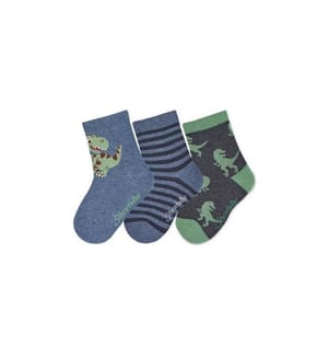 STERNTALER - Socken 3er Set Ringel/Dinos Blau/Grün/Grau Gr. 19 - 22