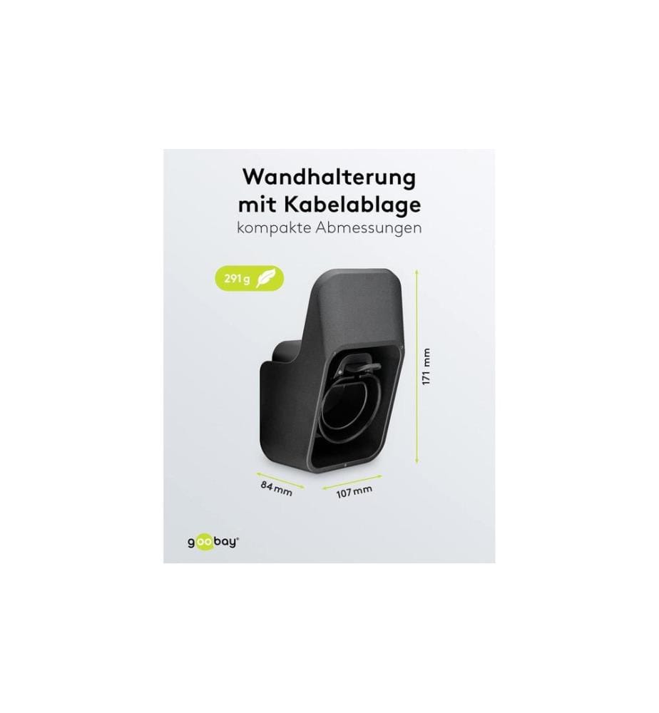 Goobay - Wandhalterung mit Kabelablage für Ladekabel Typ-2