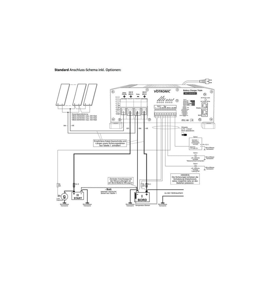 Votronic Contrôleur de charge solaire VBCS 45/30/350 Triple-CI