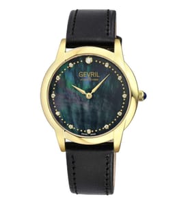 Quarzuhr Airolo mit Lederarmband - Gold und Schwarz