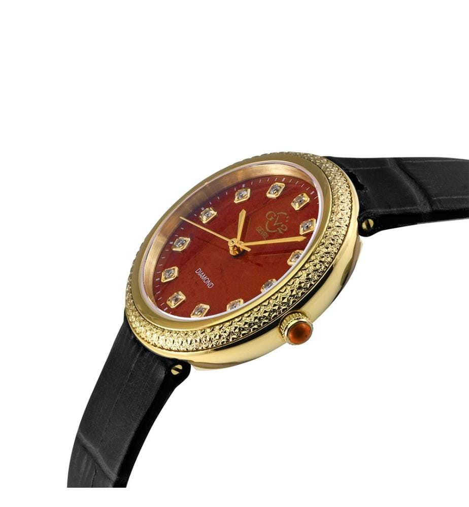 Quarzuhr Arezzo mit Lederarmband - Schwarz
